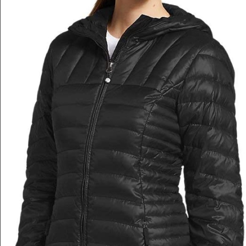 EUC Eddie Bauer 2x Astoria down hooded parka black